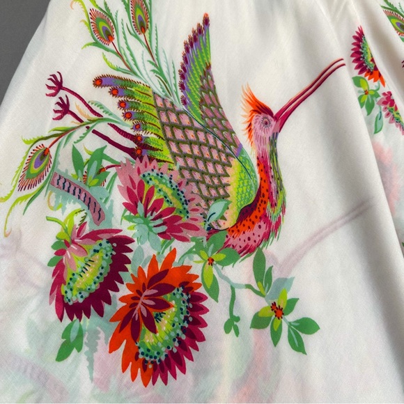 RARE! Anthropologie Analise midi length fairy hem birds of paradise dress, 8. - Picture 6 of 9